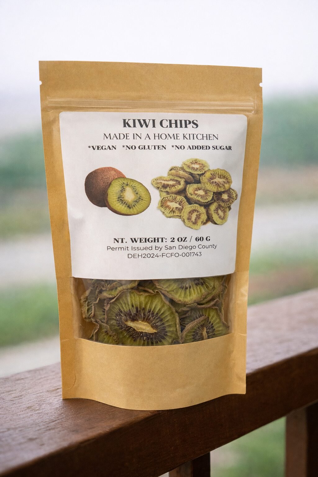 Kiwi chips green 2oz/60gr
