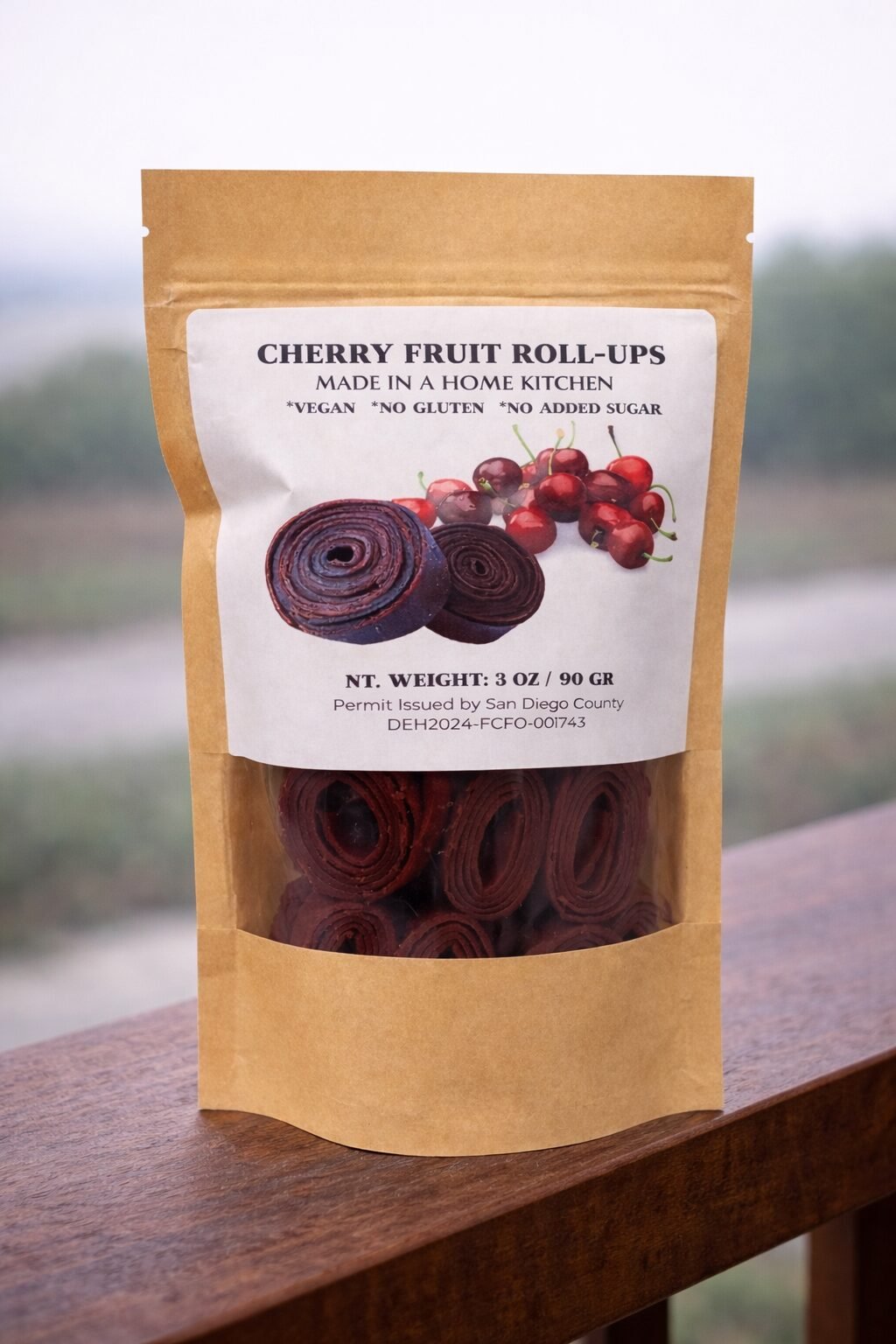 Cherry fruit roll-up