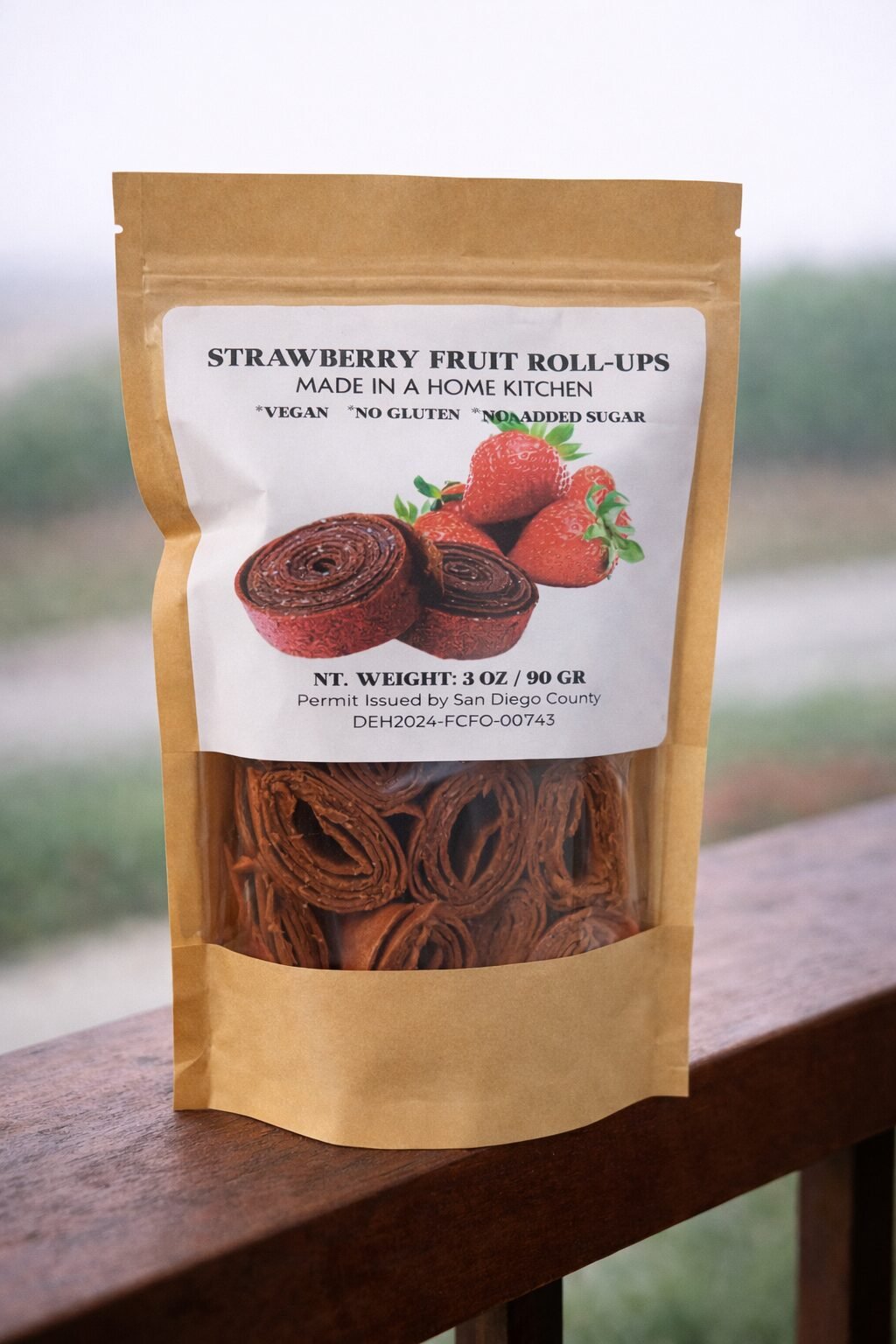 Strawberry fruit roll-up