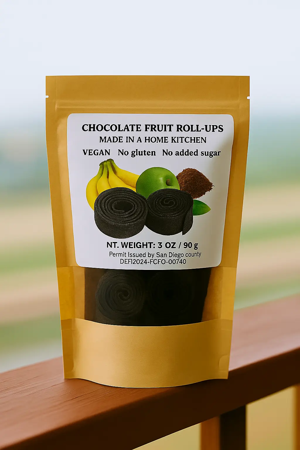Chocolate fruit roll-up