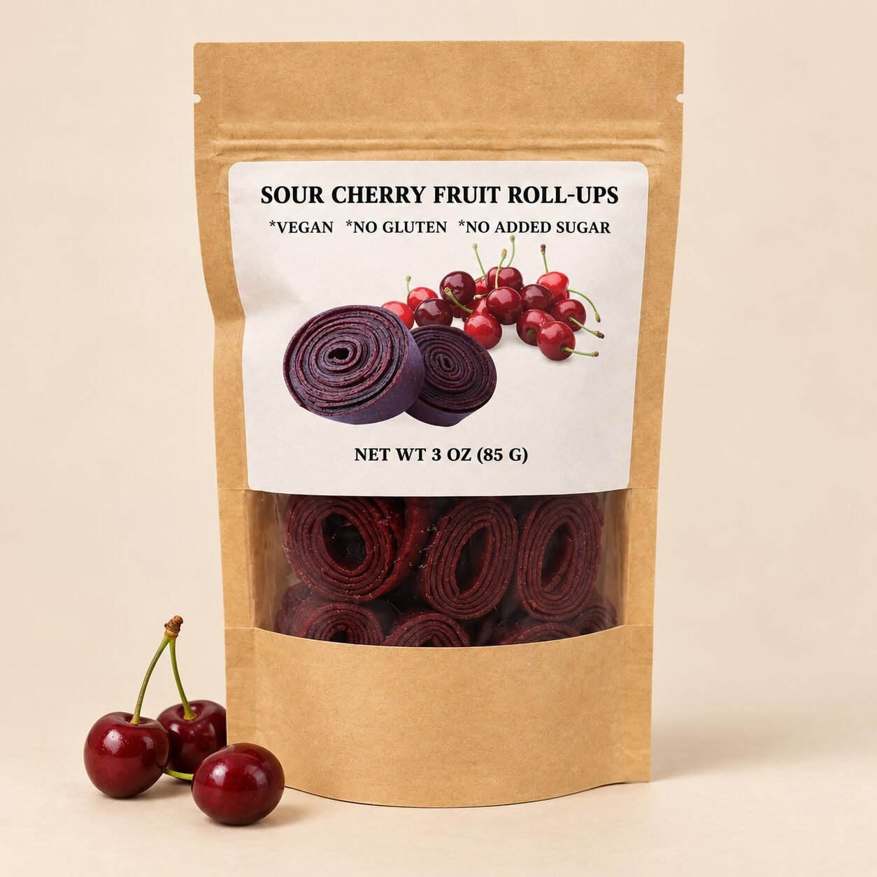 Sour Cherry Fruit Rolls — 3 oz (85 g)