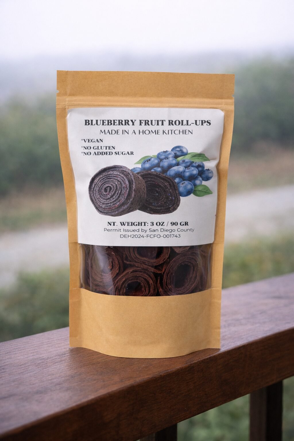 Blueberry fruit roll-up