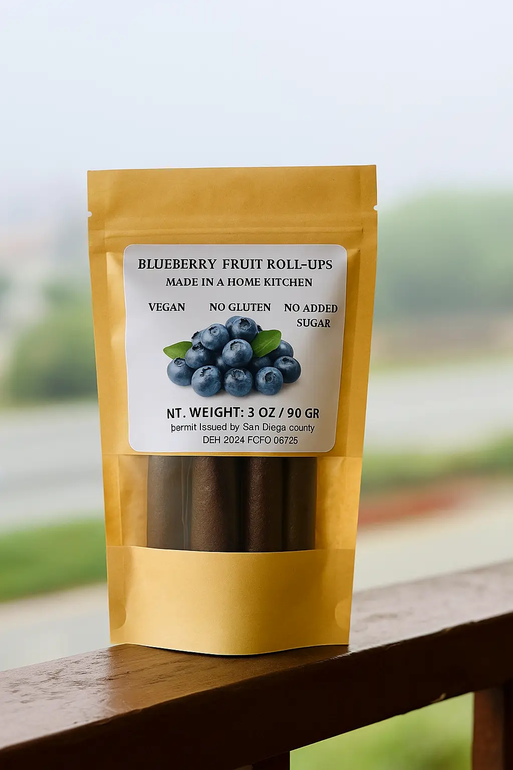 Blueberry fruit roll-up