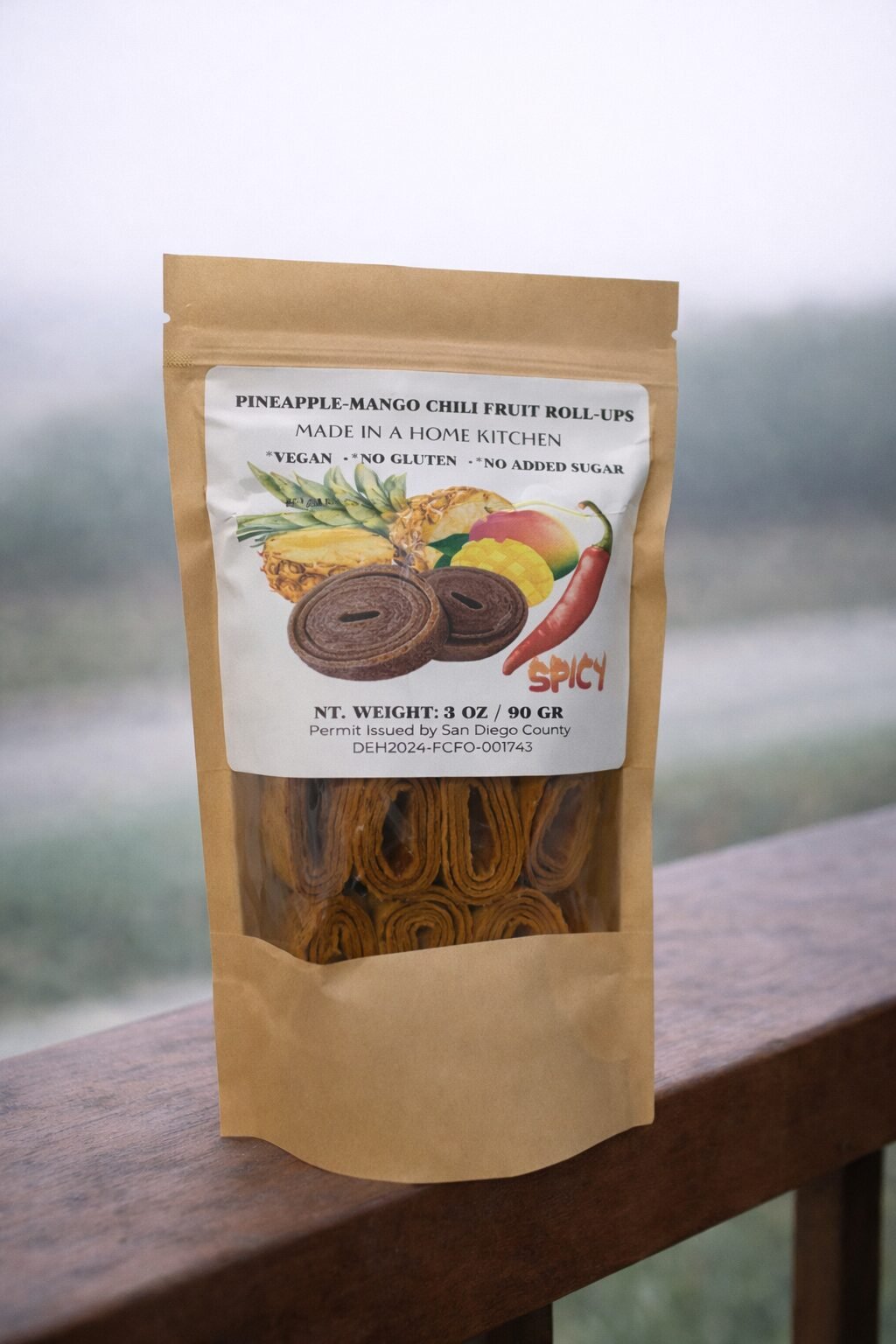 Pineapple-mango SPICY fruit roll-up