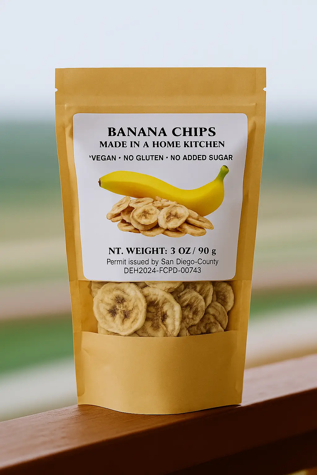 Banana chips 3oz/90gr - $15