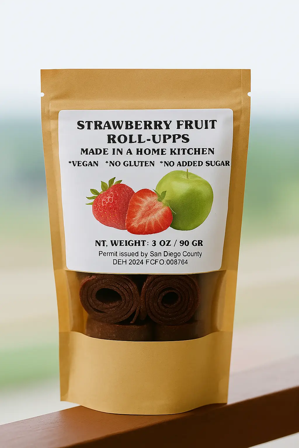 Strawberry fruit roll-up