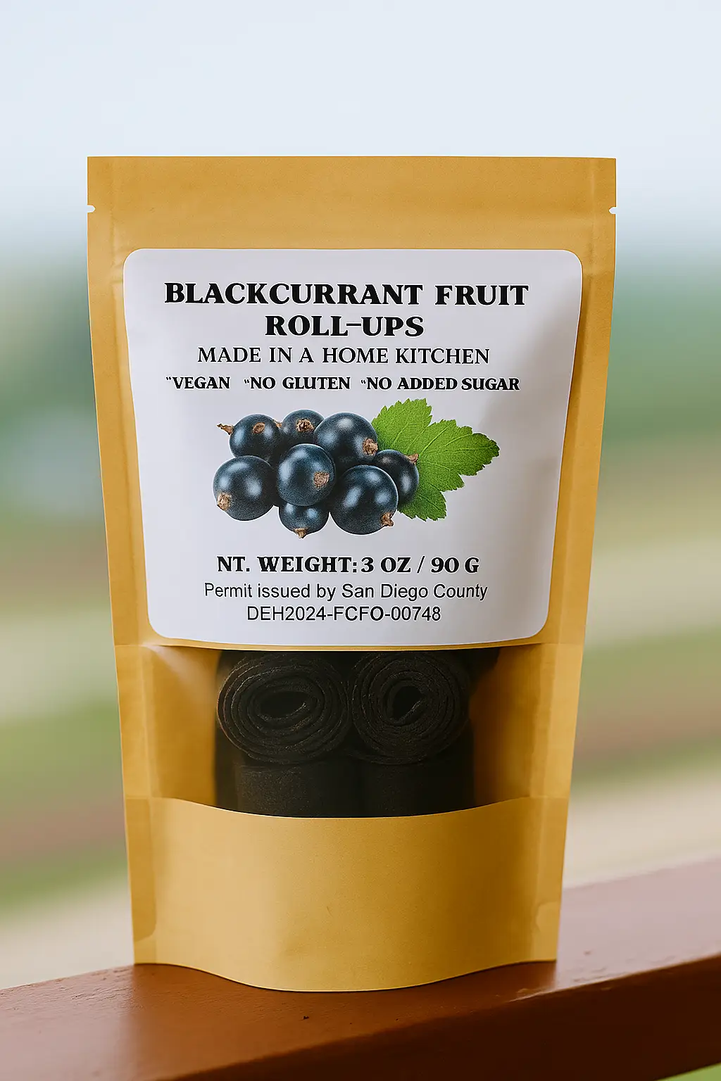 Black currant fruit roll-up
